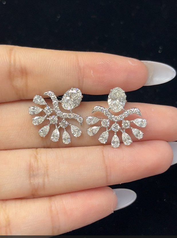4.54 Carat Lab Diamond in 14K White Gold Earrings
