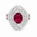 1.74 carat Ruby PT900 Ring