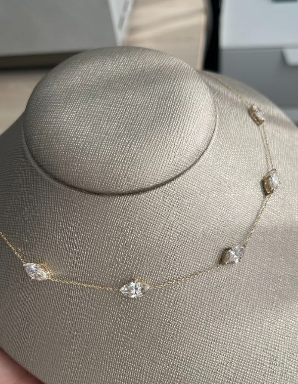 5.26 carat Marquise Lab Diamond in 4.11 grams 14K Yellow Gold Pendant