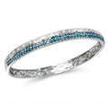 0.47 Carat White diamonds and 1.45 Carat Blue Diamonds in 14K WG Bangle