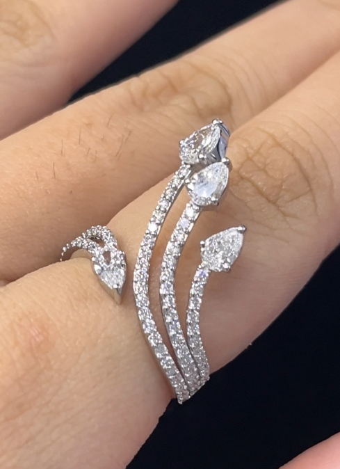 1.33 Carat Lab Diamond Pear shape in 14K White Gold