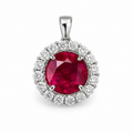 0.47 Carat Natural Ruby  in  14K WG Pendant
