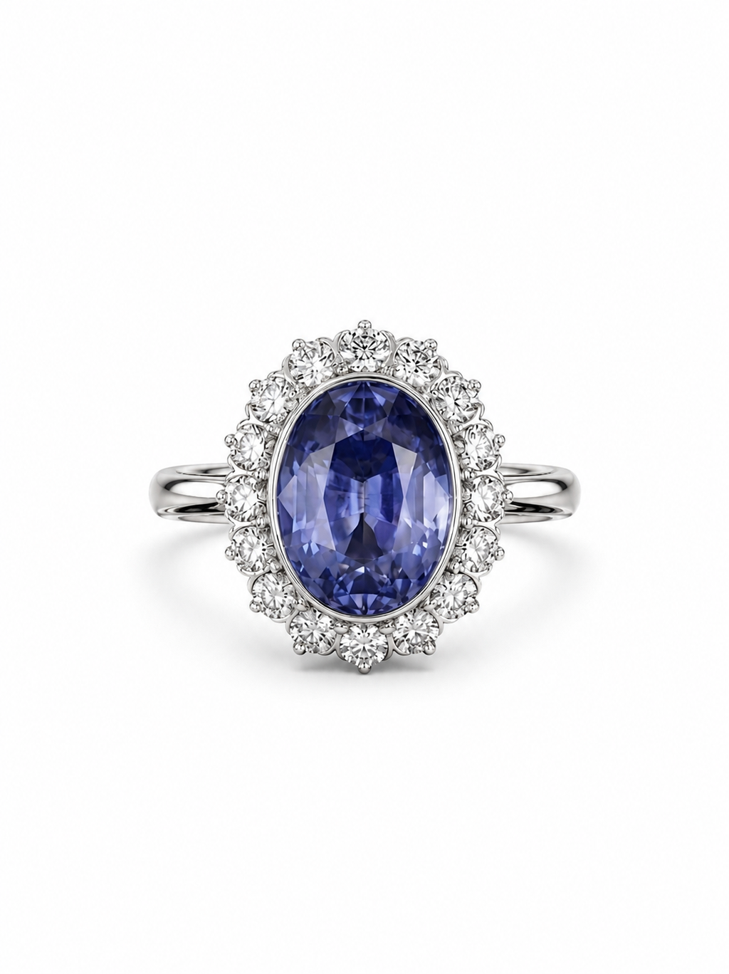 4.95 Carat Natural Sapphire in 18K WG Ring