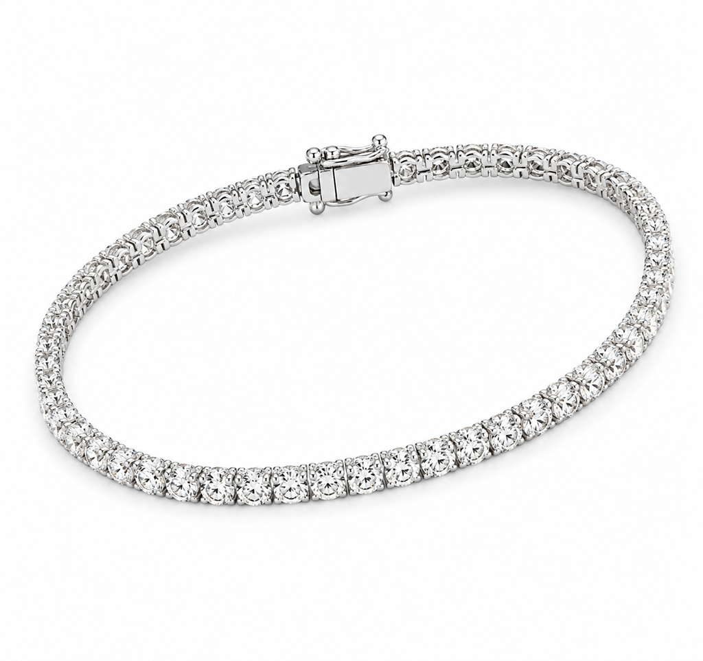 6.87 Carat Diamond in 14K White Gold Tennis Bracelet