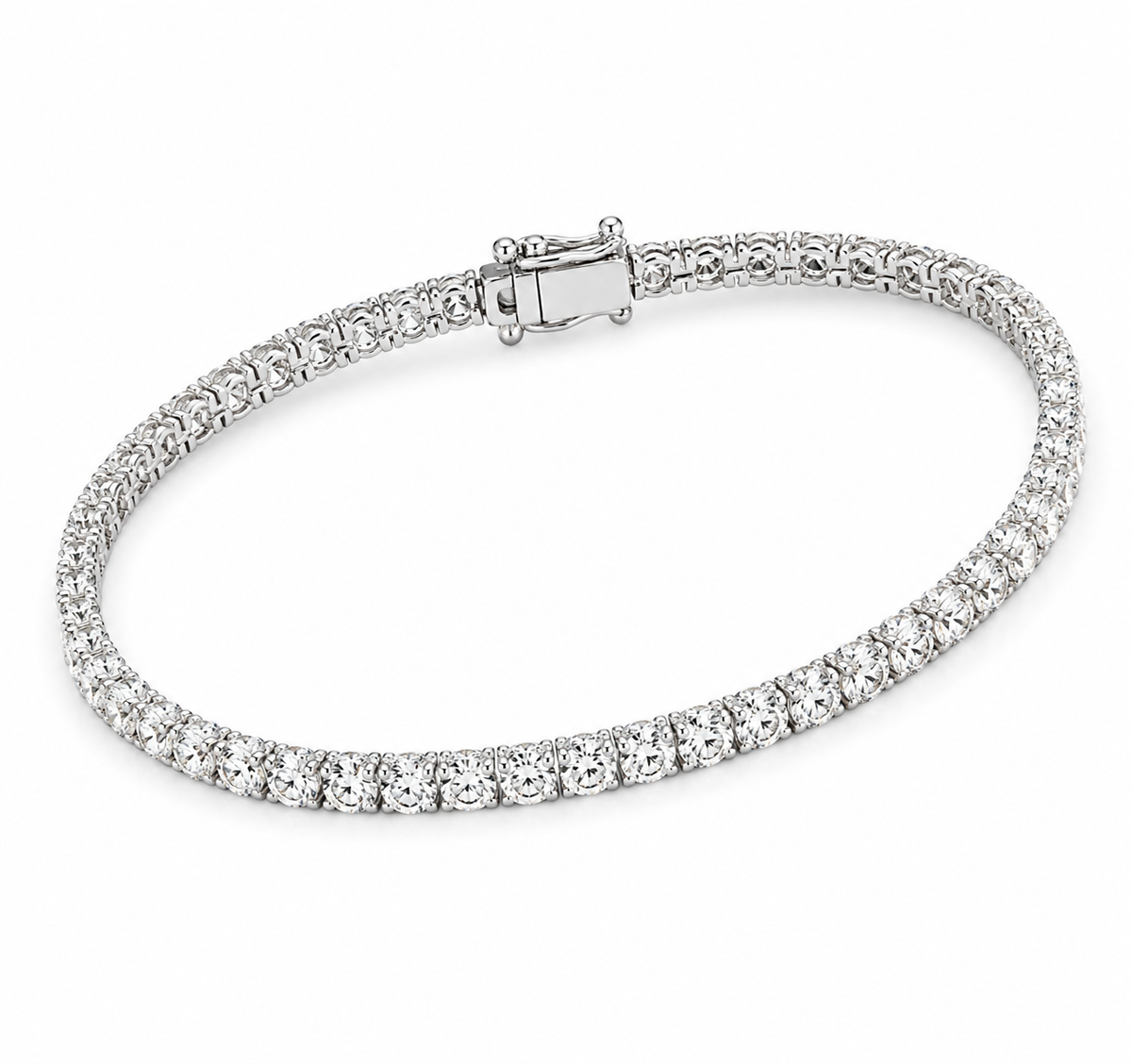 6.87 Carat Diamond in 14K White Gold Tennis Bracelet