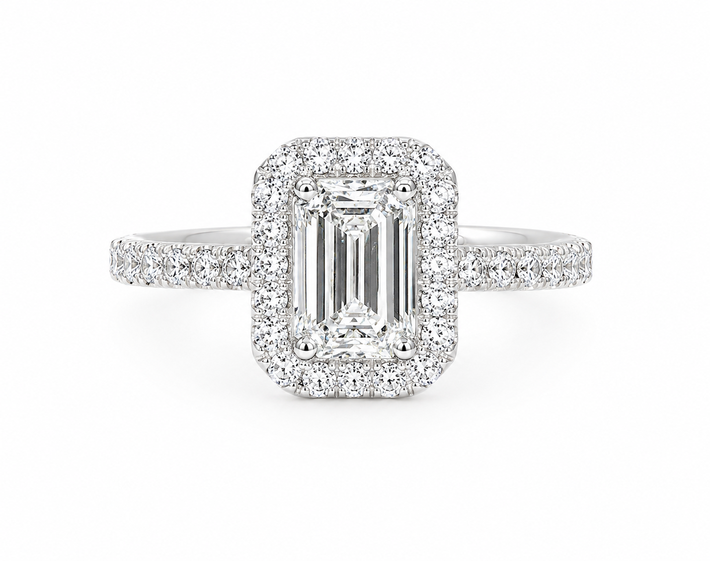 1.11 Carat Lab Diamond in 14K White Gold Ring