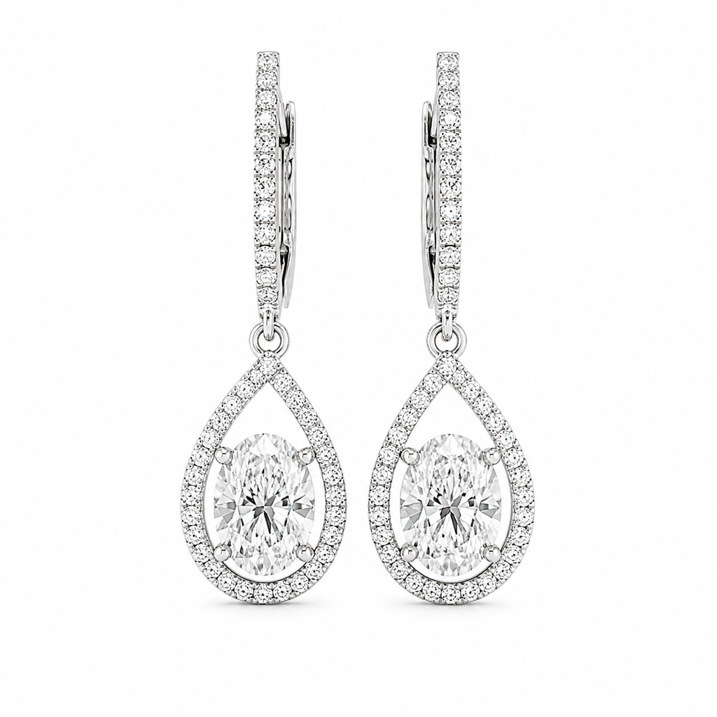 1.92 Carat Lab Diamonds in 14K White Gold Earrings