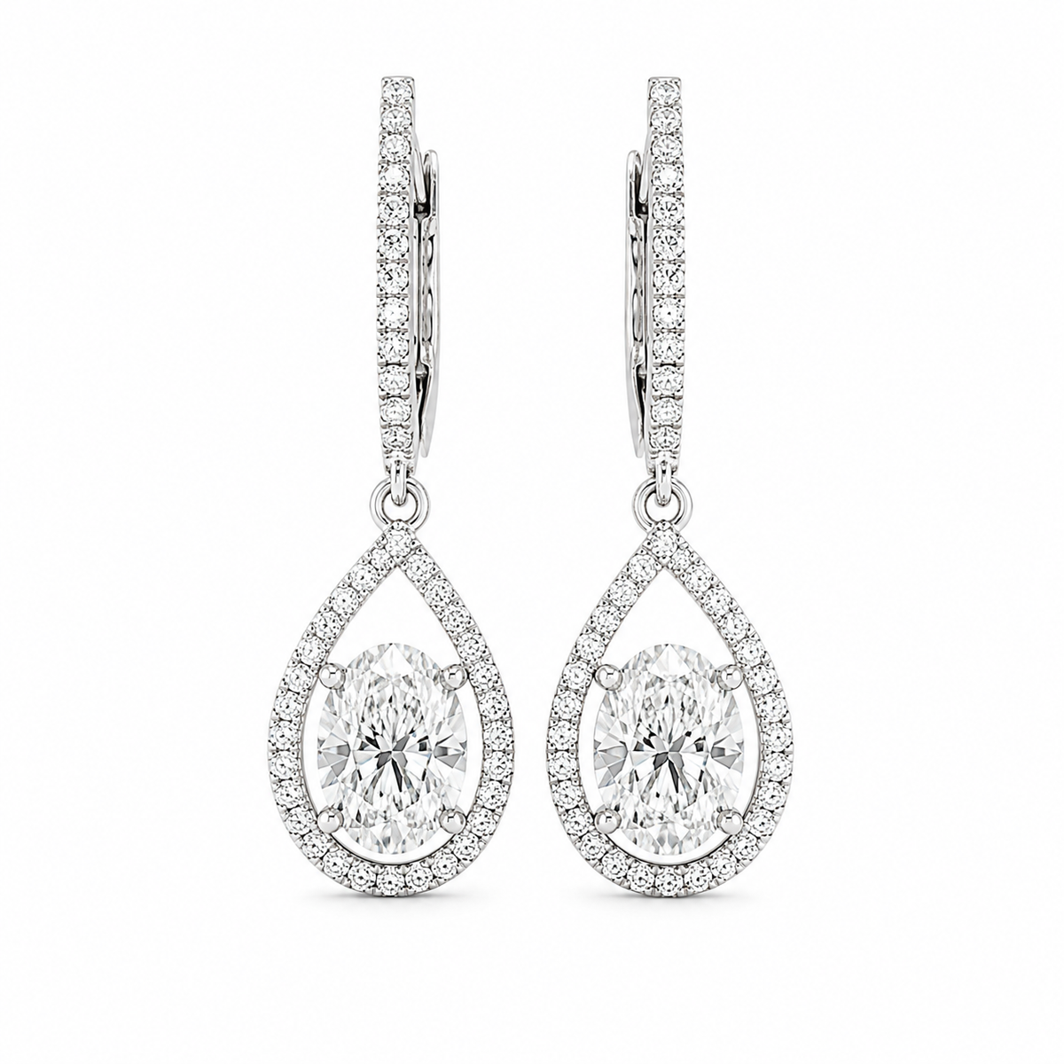 1.92 Carat Lab Diamonds in 14K White Gold Earrings
