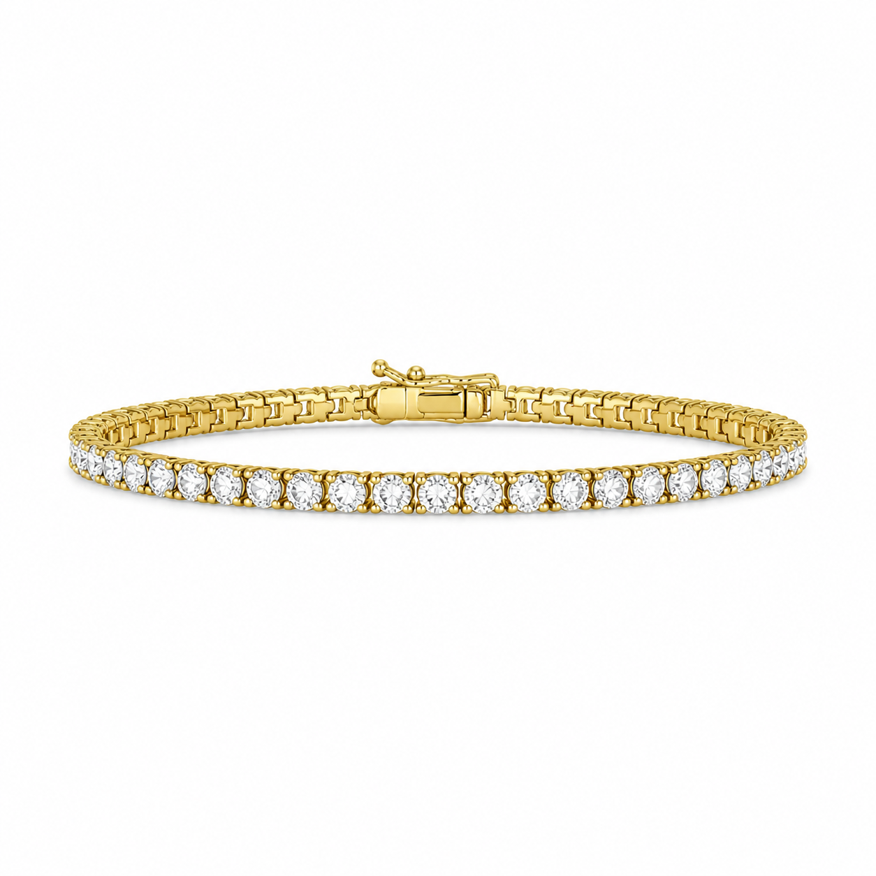 3.15 Carat Lab Diamond Bracelet in 18K Yellow Gold
