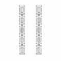 5.13 Carat Emerald-cut Lab Diamond Drop Earrings in 14K White Gold