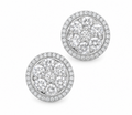 2.99 carat Round Shaped Lab Diamonds in 14K WG earrings