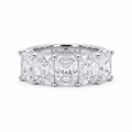 7.04 Carat Radiant Cut Lab Diamond Half-Eternity Band 14K WG