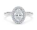 0.56 Carat Oval cut Lab Diamond in 18K WG ring
