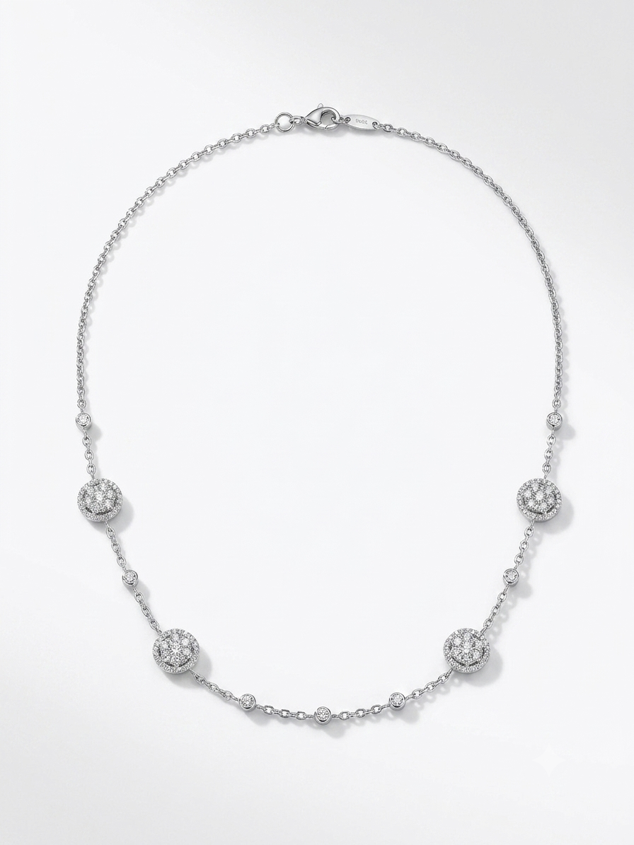 1.64  Carat Natural Diamonds in 18K WG  Necklace