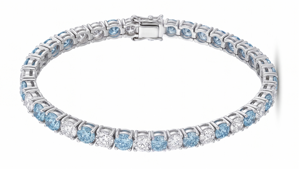 15.89 Carat Lab Diamond Tennis Bracelet in Silver