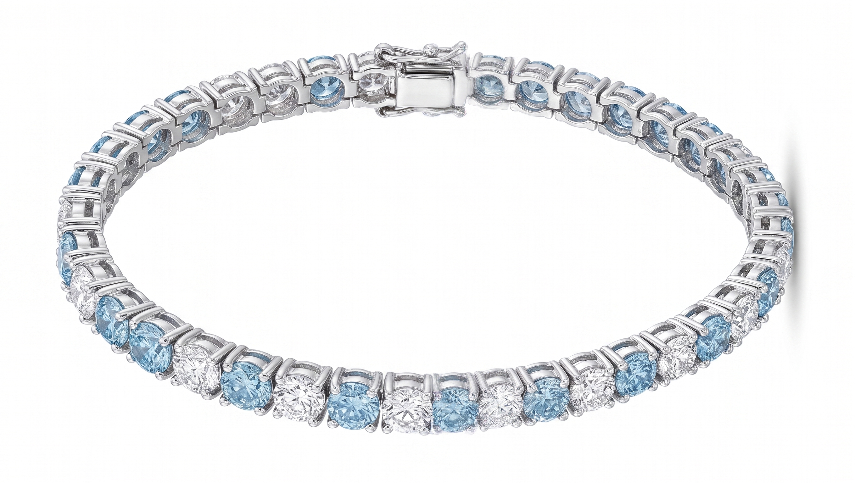 15.89 Carat Lab Diamond Tennis Bracelet in Silver