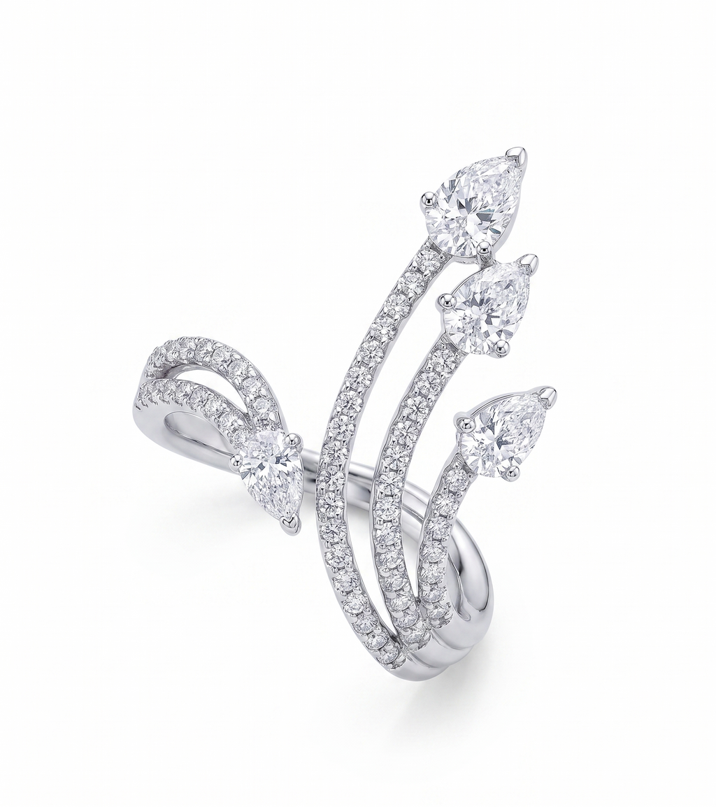 1.33 Carat Lab Diamond Pear shape in 14K White Gold