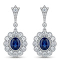 3.02 Carat Natural Blue Sapphire in 14K White Gold Earrings