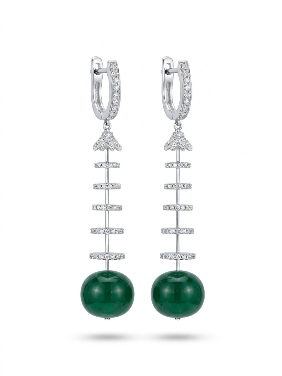 16.52 carat Natural Emerald 18K WG Earrings