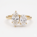 2.06 Carat Lab diamond in 14K White Gold Moi et Toi Ring