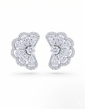 6 Carat Lab Diamond flower Fan shaped Earring in 14K WG