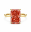 5.16 Carat Lab Diamond Pink 14K Yellow Gold Ring