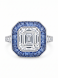 4.01 Carat Lab Asscher Lab Diamond Ring in 14K WG