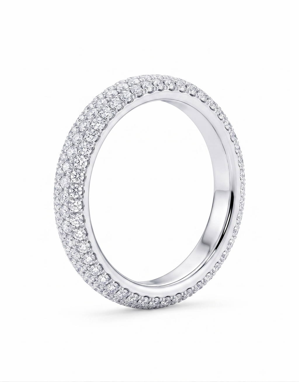 0.59 Carat Half-Eternity Lab Diamonds Ring in 14K WG