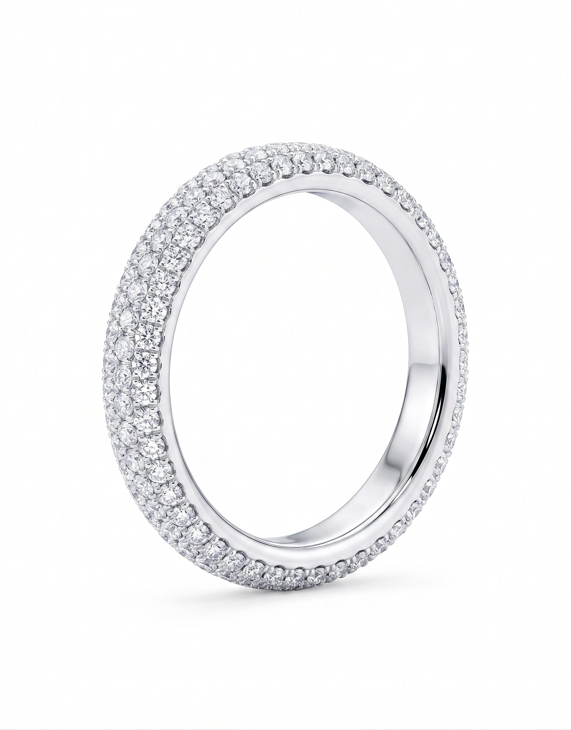 0.59 Carat Half-Eternity Lab Diamonds Ring in 14K WG