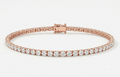 6.35 Carat Round Lab Diamond in 14K PG Bracelet
