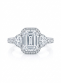 5.08 Carat Emerald Cut Lab Diamond, in  14K WG ring