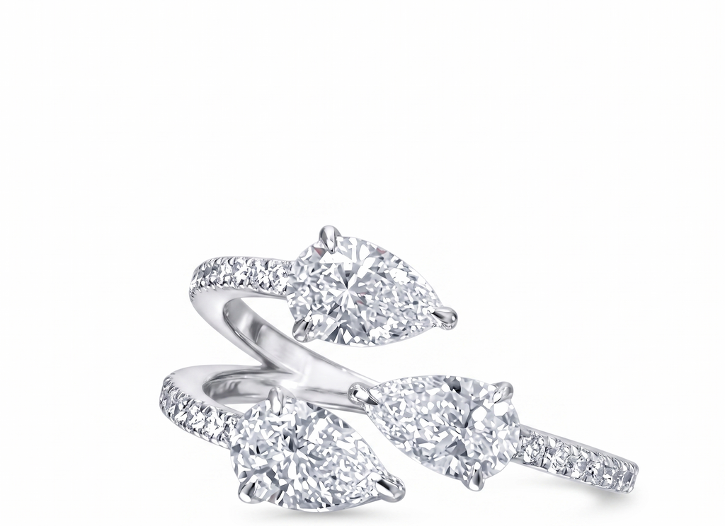 1.37 carat Pear shape Lab Diamond 14K White Gold ring