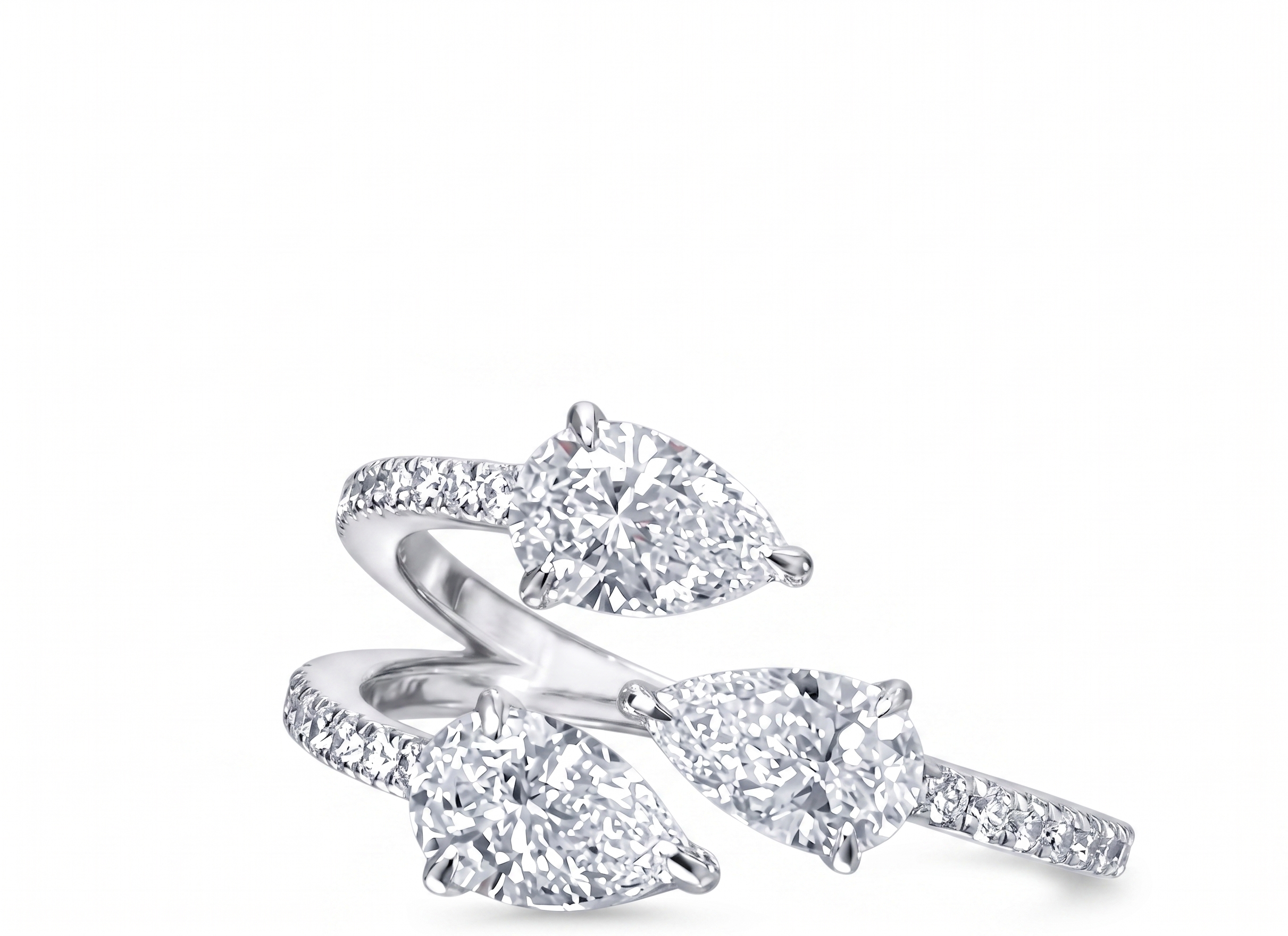 1.37 carat Pear shape Lab Diamond 14K White Gold ring