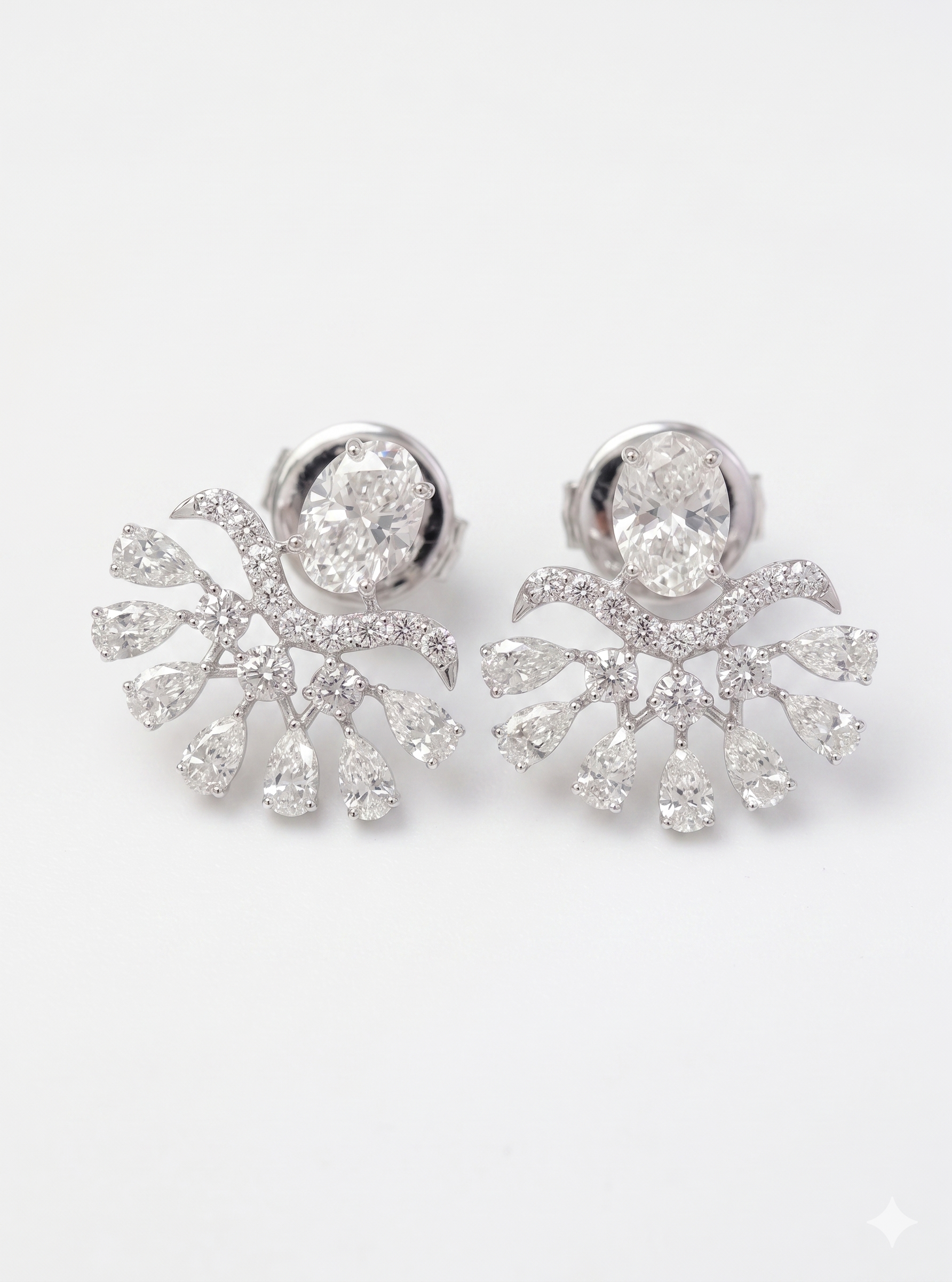 4.54 Carat Lab Diamond in 14K White Gold Earrings