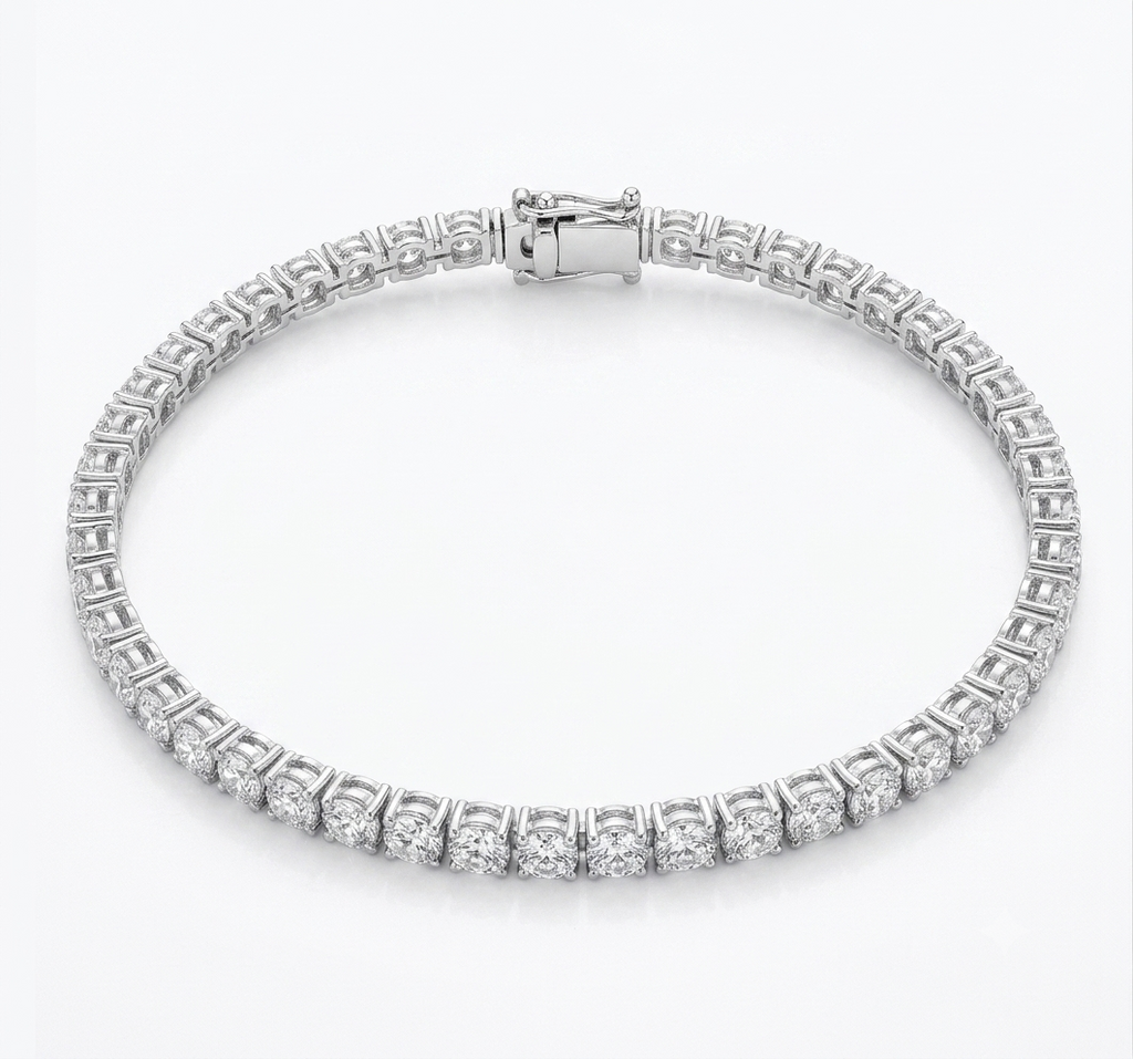 5.08 Carat Round Lab Diamond in 14K WG Bracelet