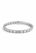 8 Carat Emerald Cut Lab Diamonds in 14KWG Bracelet