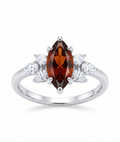 1 carat brown Color Marquise shape Lab Diamond 14K Yellow Gold ring