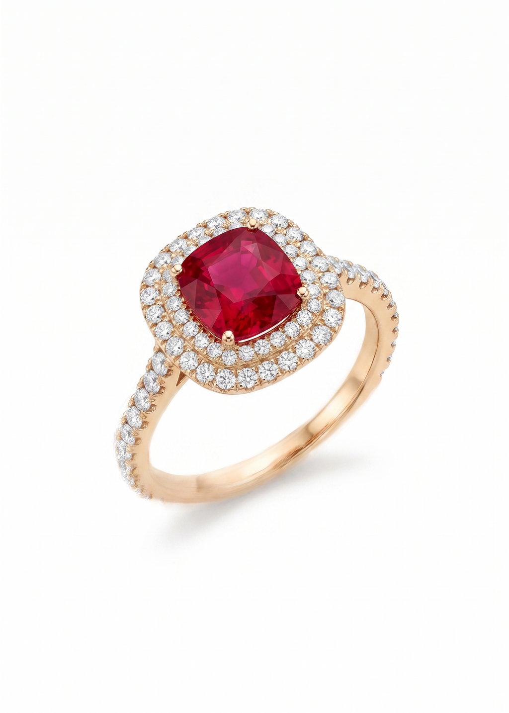 3.03 Carat Ruby 18K Pink Gold Ring
