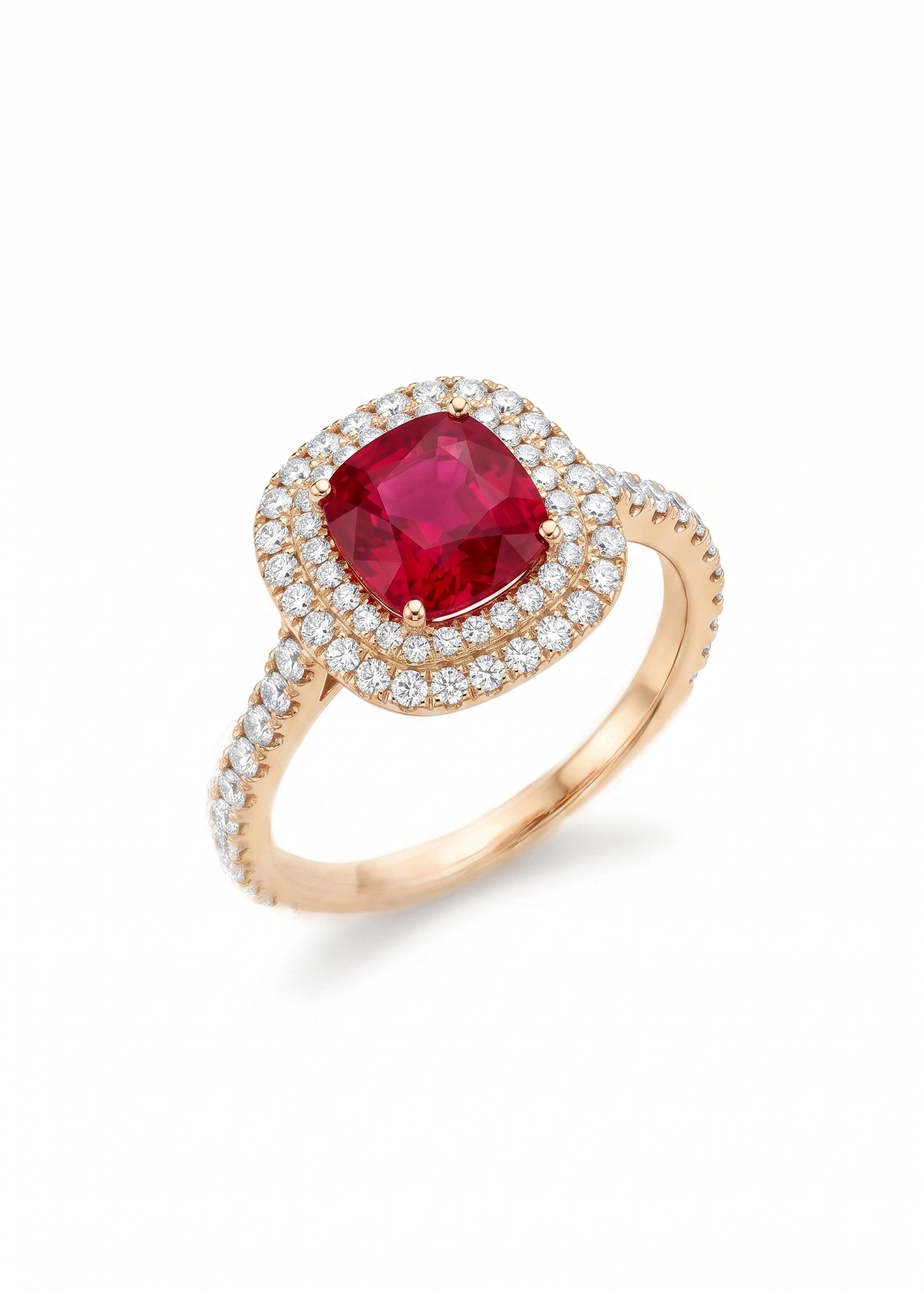 3.03 Carat Ruby 18K Pink Gold Ring