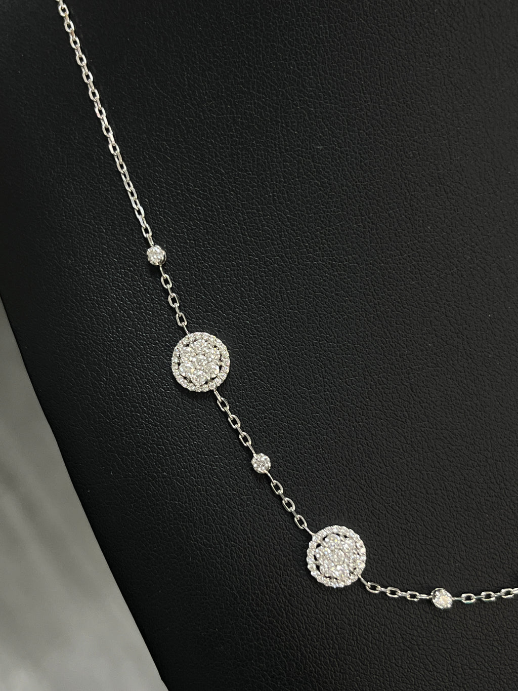 1.64  Carat Natural Diamonds in 18K WG  Necklace