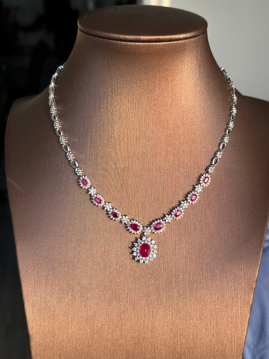 2.5 Carat Ruby in  14K WG Necklace