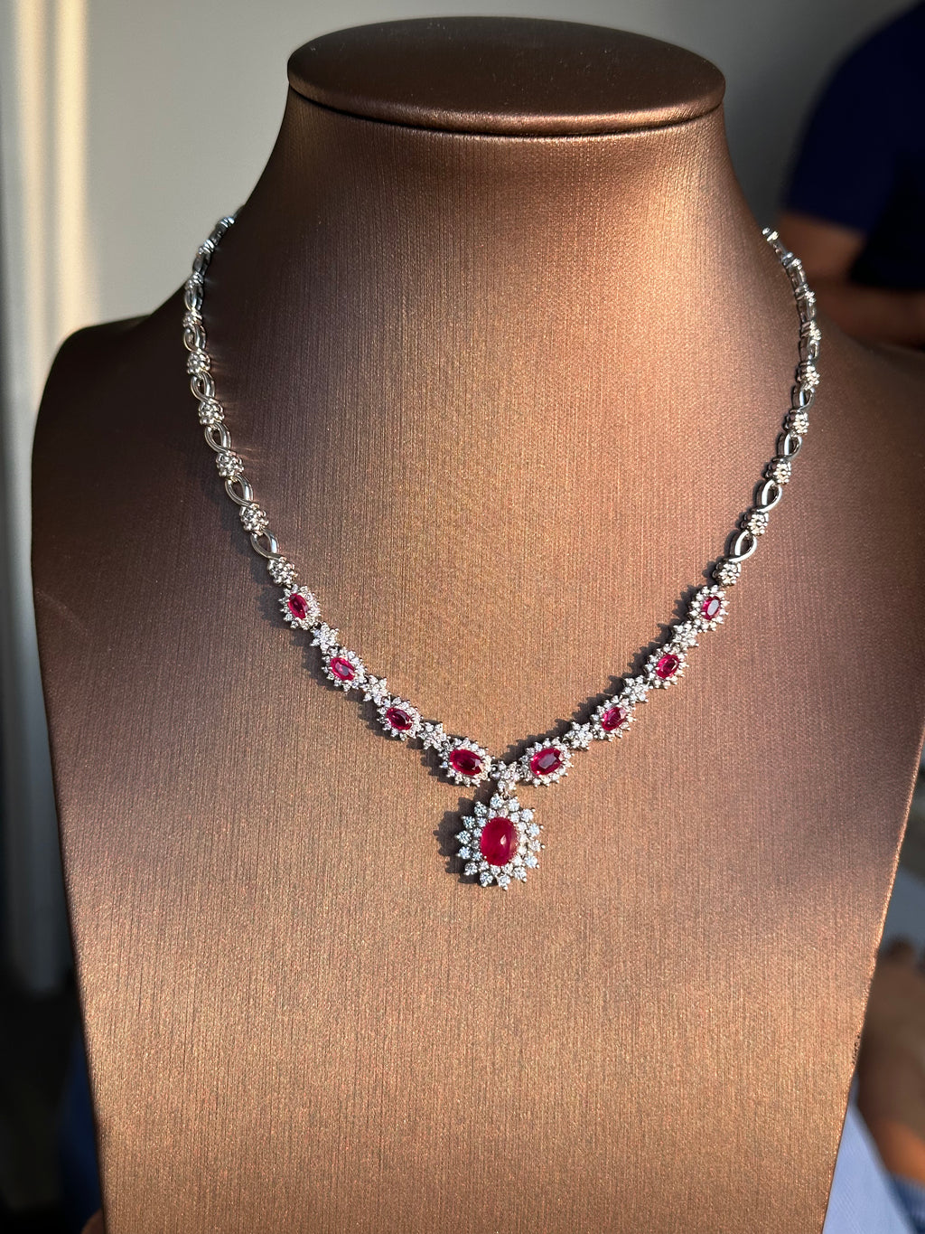 2.5 Carat Ruby in  14K WG Necklace