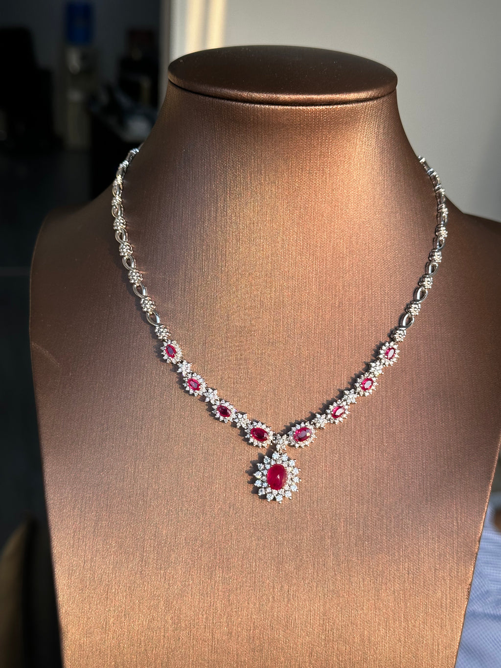 2.5 Carat Ruby in  14K WG Necklace