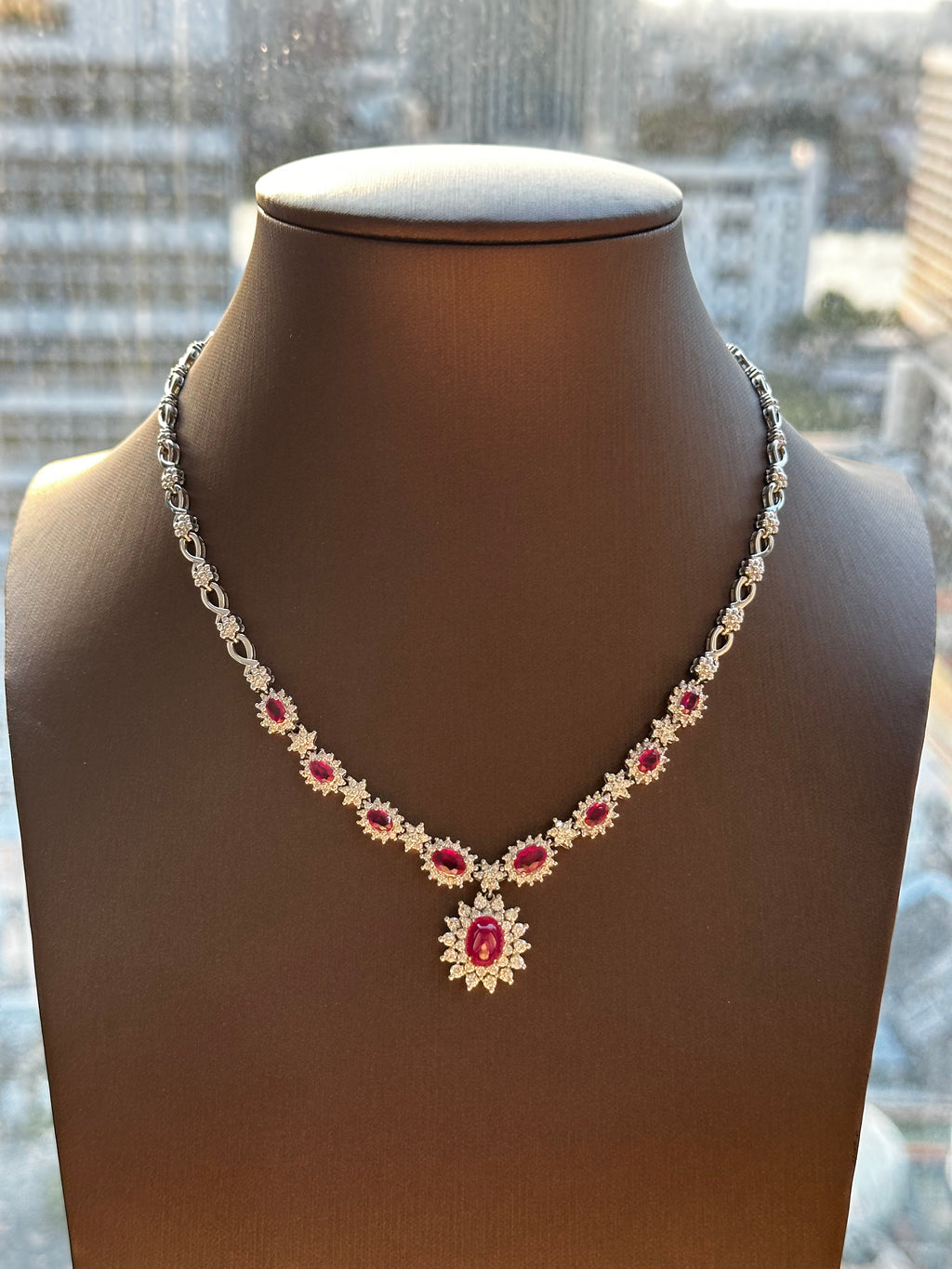 2.5 Carat Ruby in  14K WG Necklace