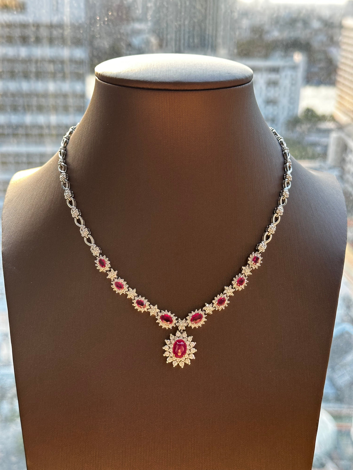 2.5 Carat Ruby in  14K WG Necklace
