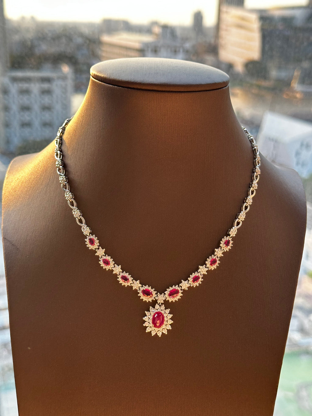 2.5 Carat Ruby in  14K WG Necklace