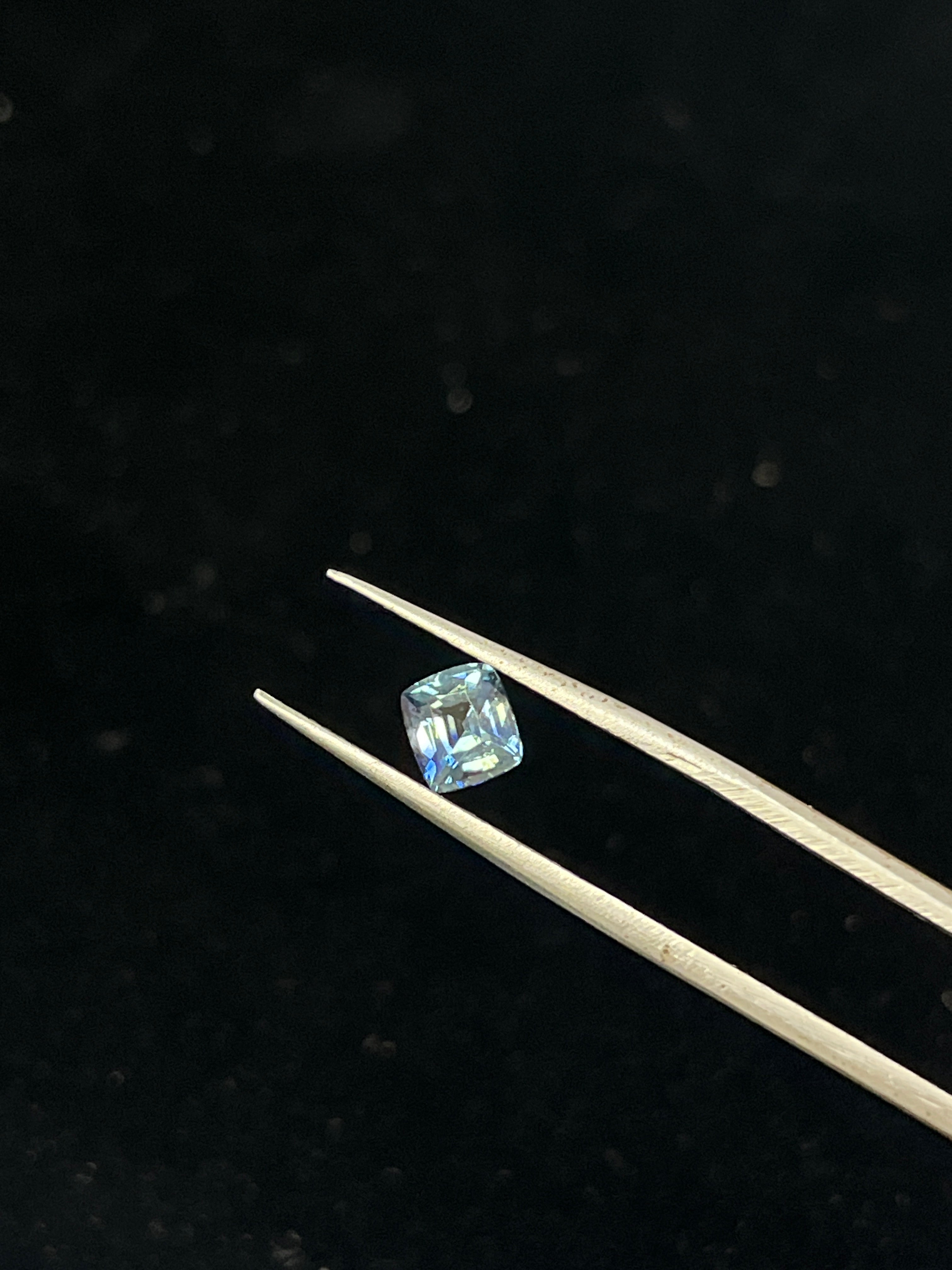 1.01 Carat Cushion Blue Green  Heat Sapphire Loose stone