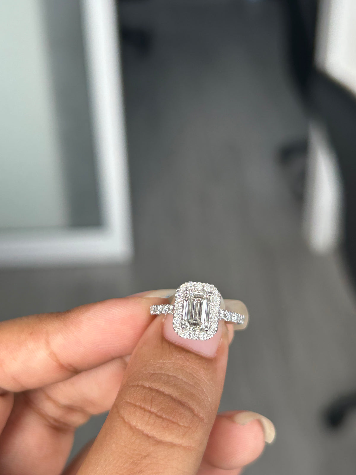 1.11 Carat Lab Diamond in 14K White Gold Ring