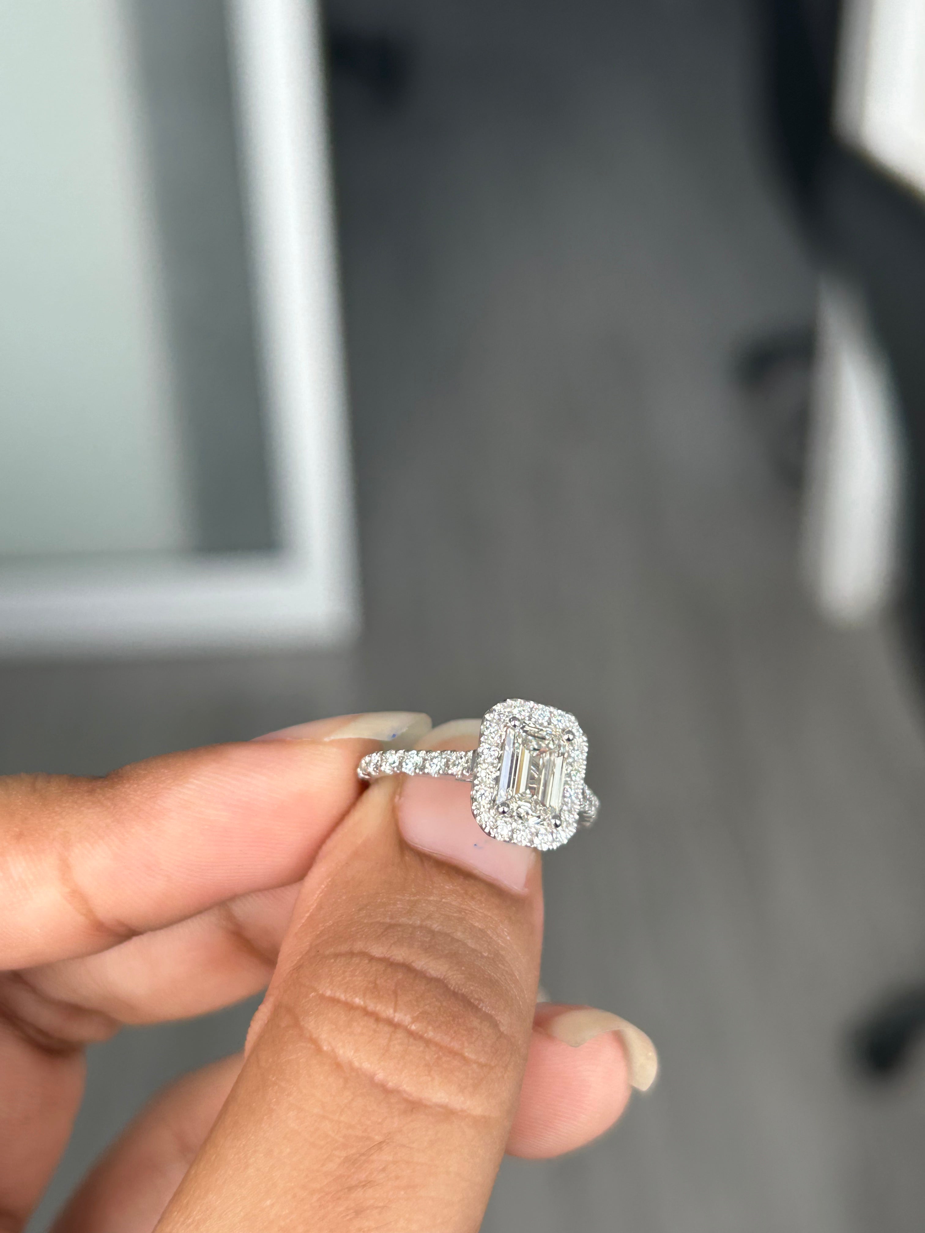 1.11 Carat Lab Diamond in 14K White Gold Ring