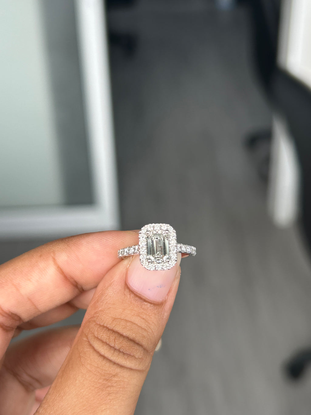 1.11 Carat Lab Diamond in 14K White Gold Ring